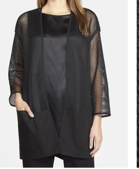 Lafayette Ursula Honeycomb Mesh Cardigan Topper - Picture 1 of 8